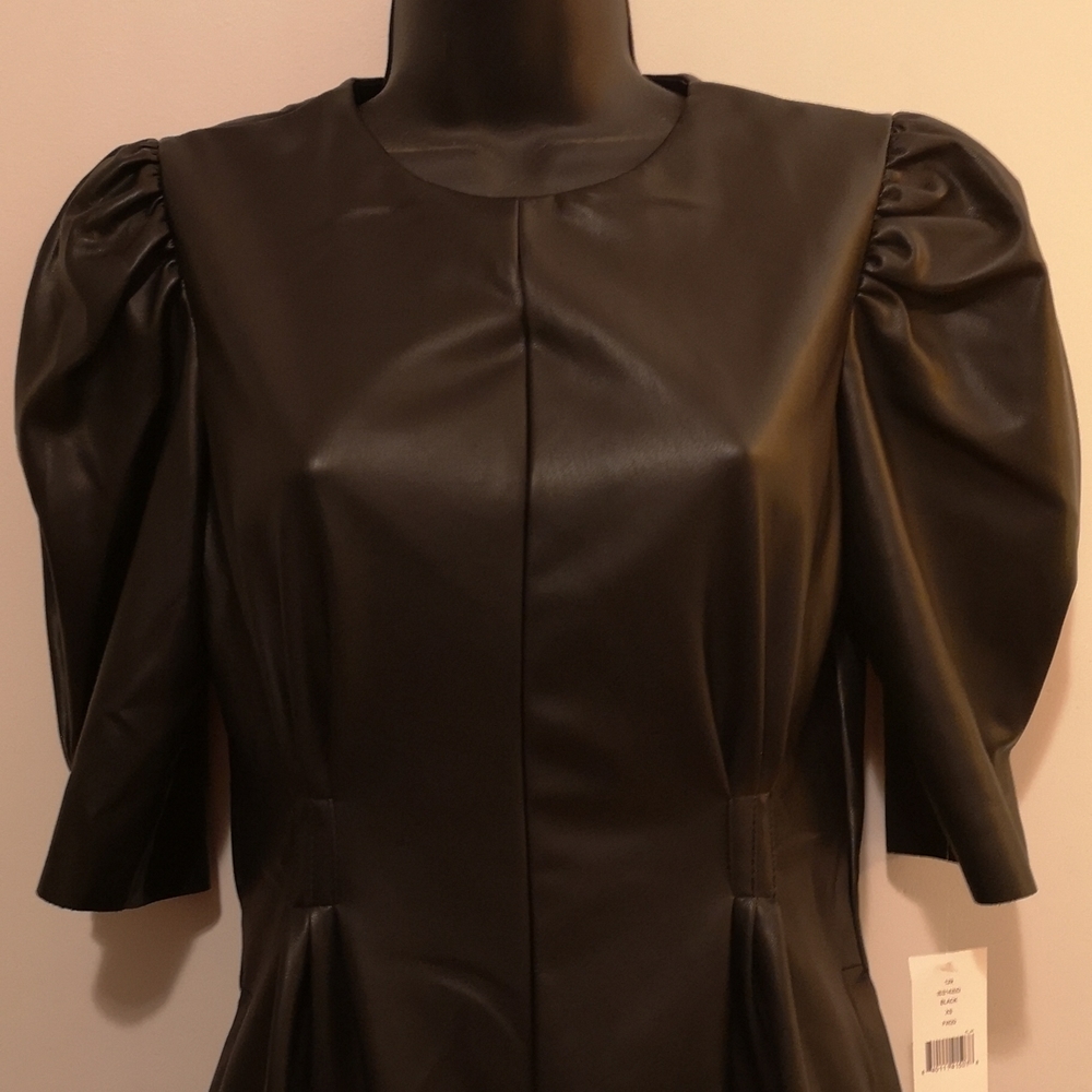 en saison Faux Leather Black Dress XS